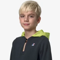 K-WAY P. Le Vrai Donat Nylon Pc - Fleece - Jumper - Boy - Blue Depth-Green Celery New