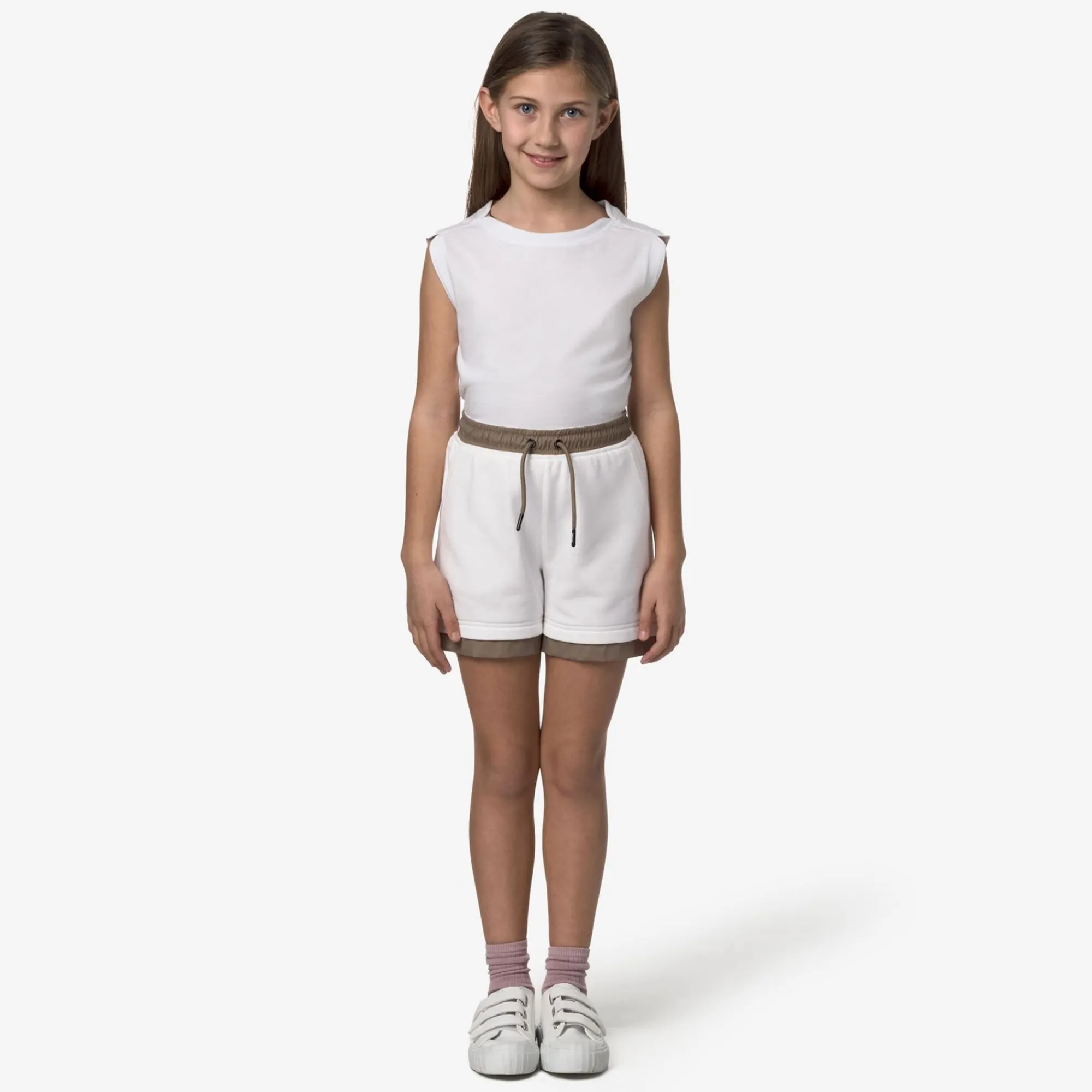 K-WAY P. Le Vrai Nest Nylon Pc - Shorts - Sportshorts - Kid Unisex - White-Beige Taupe Flash Sale