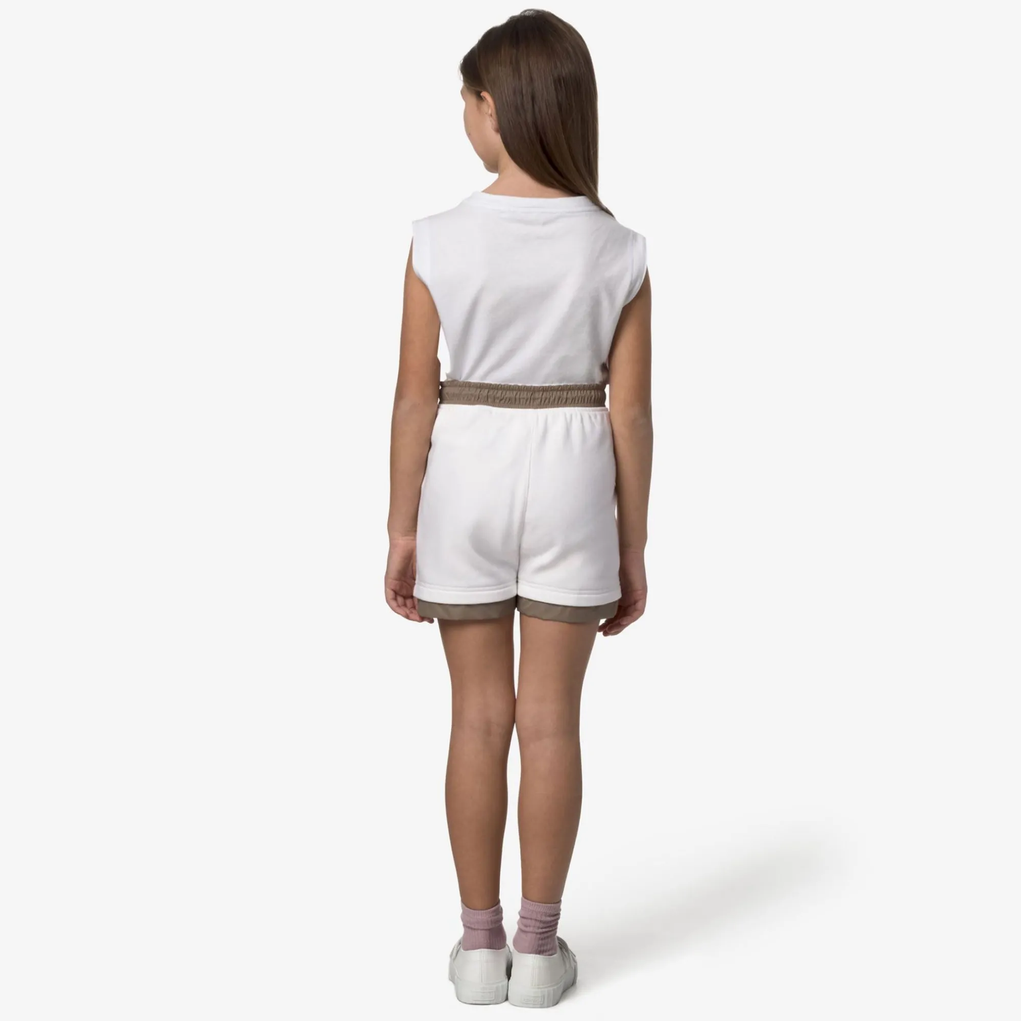 K-WAY P. Le Vrai Nest Nylon Pc - Shorts - Sportshorts - Kid Unisex - White-Beige Taupe Flash Sale