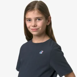 K-WAY P. Le Vrai Seri Nylon Pc - T-Shirtstop - T-Shirt - Boy - Blue Depth-Green Celery Online