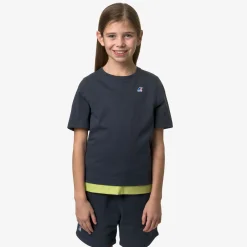 K-WAY P. Le Vrai Seri Nylon Pc - T-Shirtstop - T-Shirt - Boy - Blue Depth-Green Celery Online