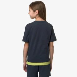 K-WAY P. Le Vrai Seri Nylon Pc - T-Shirtstop - T-Shirt - Boy - Blue Depth-Green Celery Online