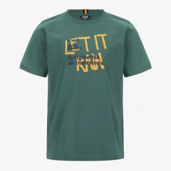 K-WAY P. Odom Let It Rain - T-Shirtstop - T-Shirt - Boy - Green Palm Hot