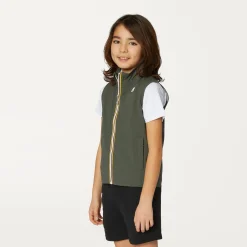 K-WAY P. Valen Stretch Nylon Jersey - Jackets - Vest - Boy - Green Blackish Sale