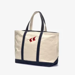 K-WAY Porter Hurricane - Bags - Tote Bag - Unisex - Off White-Blue Navy Sale