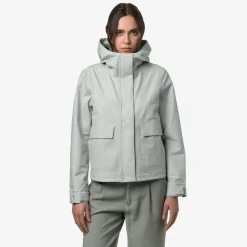 K-WAY Sarthe Linen Blend 2L - Jackets - Short - Woman - Grey Sage-Silver Cheap