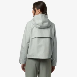 K-WAY Sarthe Linen Blend 2L - Jackets - Short - Woman - Grey Sage-Silver Cheap