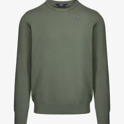 K-WAY Sebastien Cotton Ps - Knitwear - Pullover - Man - Green Laurel Best Sale