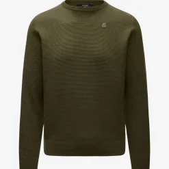 K-WAY Sebastien Easy Care - Knitwear - Pullover - Man - Green Blackish Best Sale
