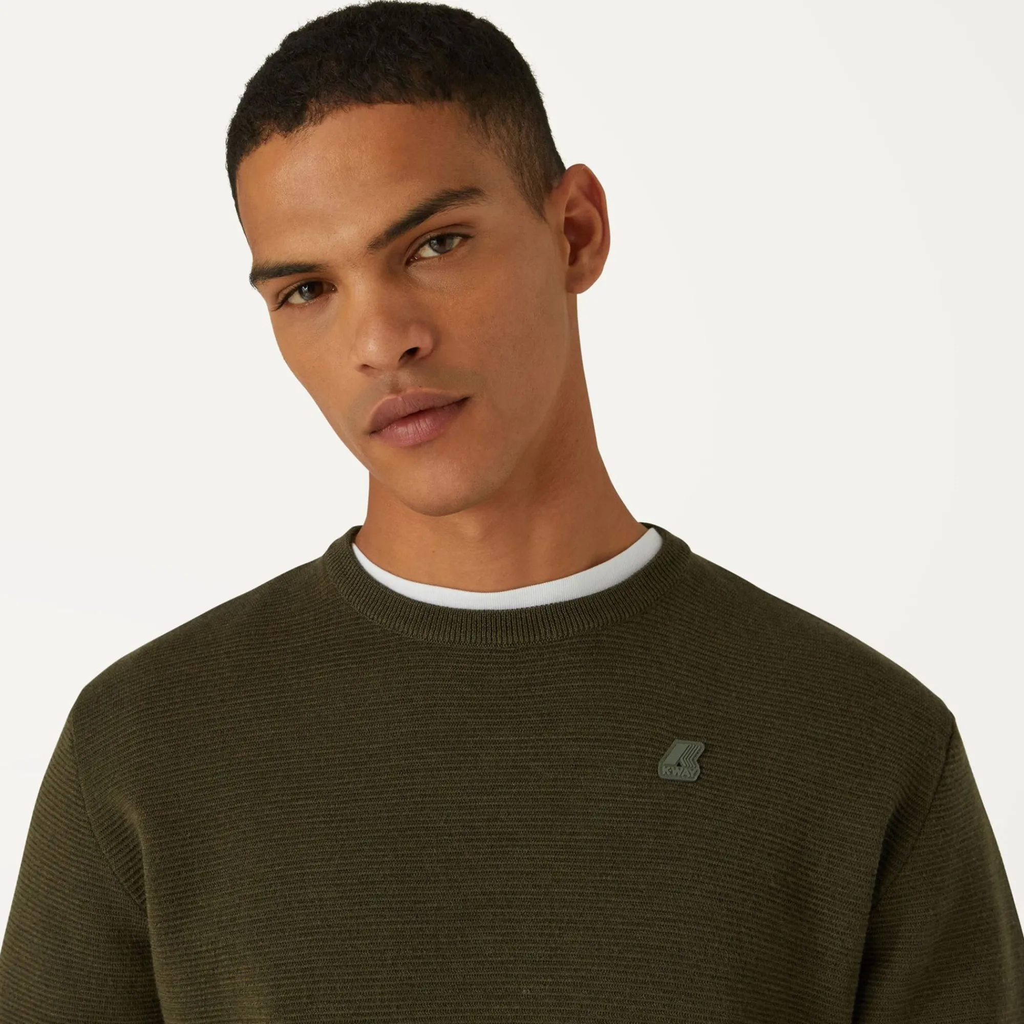 K-WAY Sebastien Easy Care - Knitwear - Pullover - Man - Green Blackish Best Sale