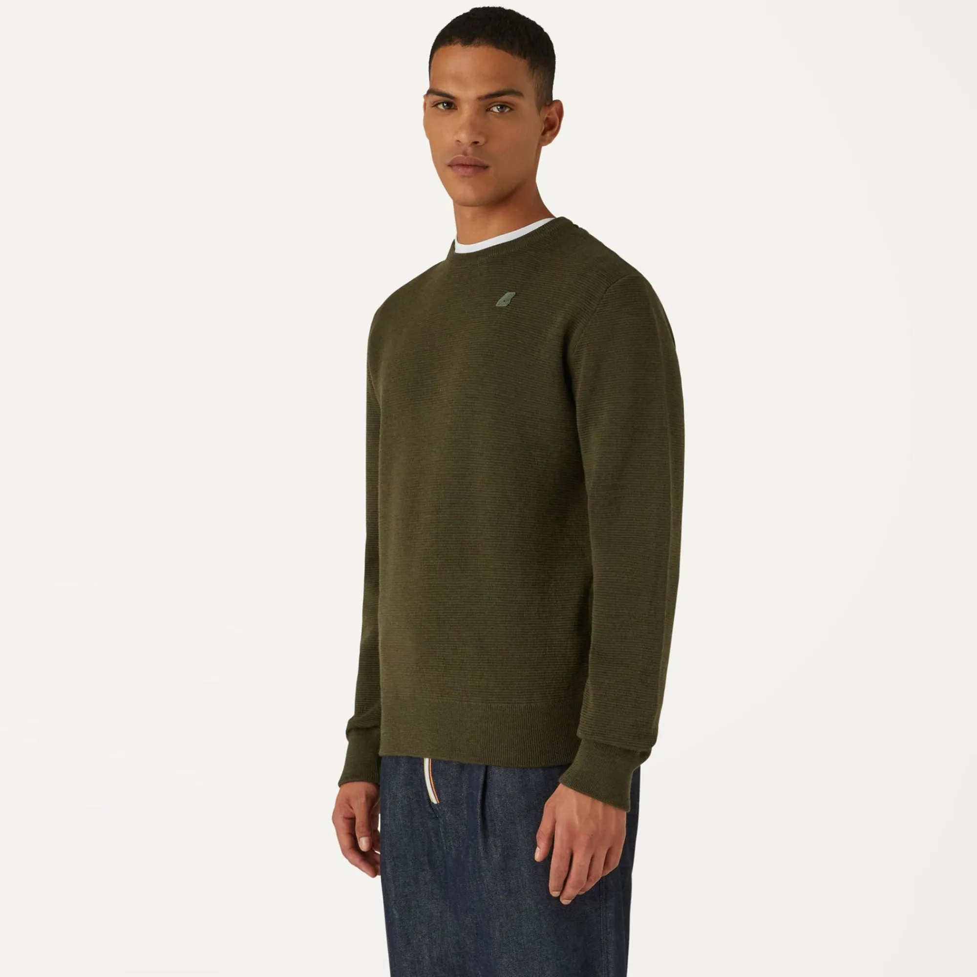 K-WAY Sebastien Easy Care - Knitwear - Pullover - Man - Green Blackish Best Sale