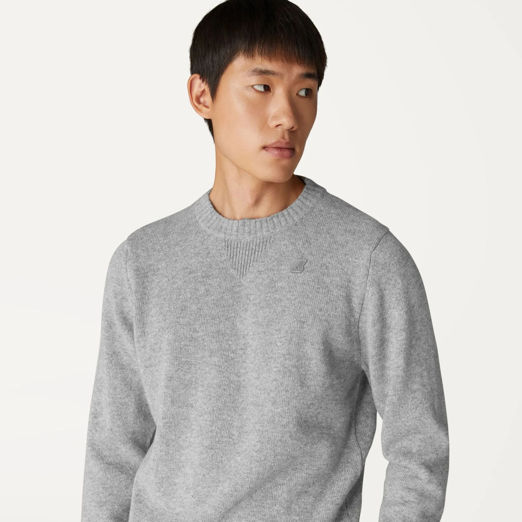K-WAY Sebastien Lambswool - Knitwear - Pullover - Man - Grey Md Steel New