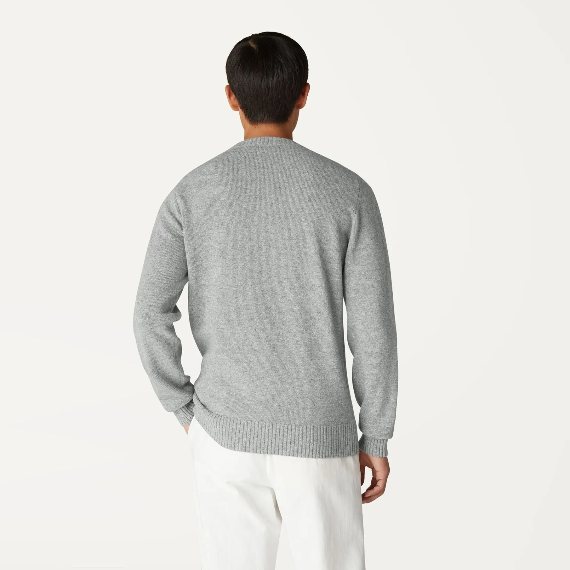 K-WAY Sebastien Lambswool - Knitwear - Pullover - Man - Grey Md Steel New