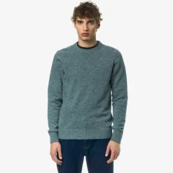 K-WAY Sebastien Lambswool - Knitwear - Pullover - Man - Green Acquamarina Cheap