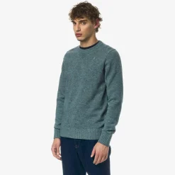 K-WAY Sebastien Lambswool - Knitwear - Pullover - Man - Green Acquamarina Cheap
