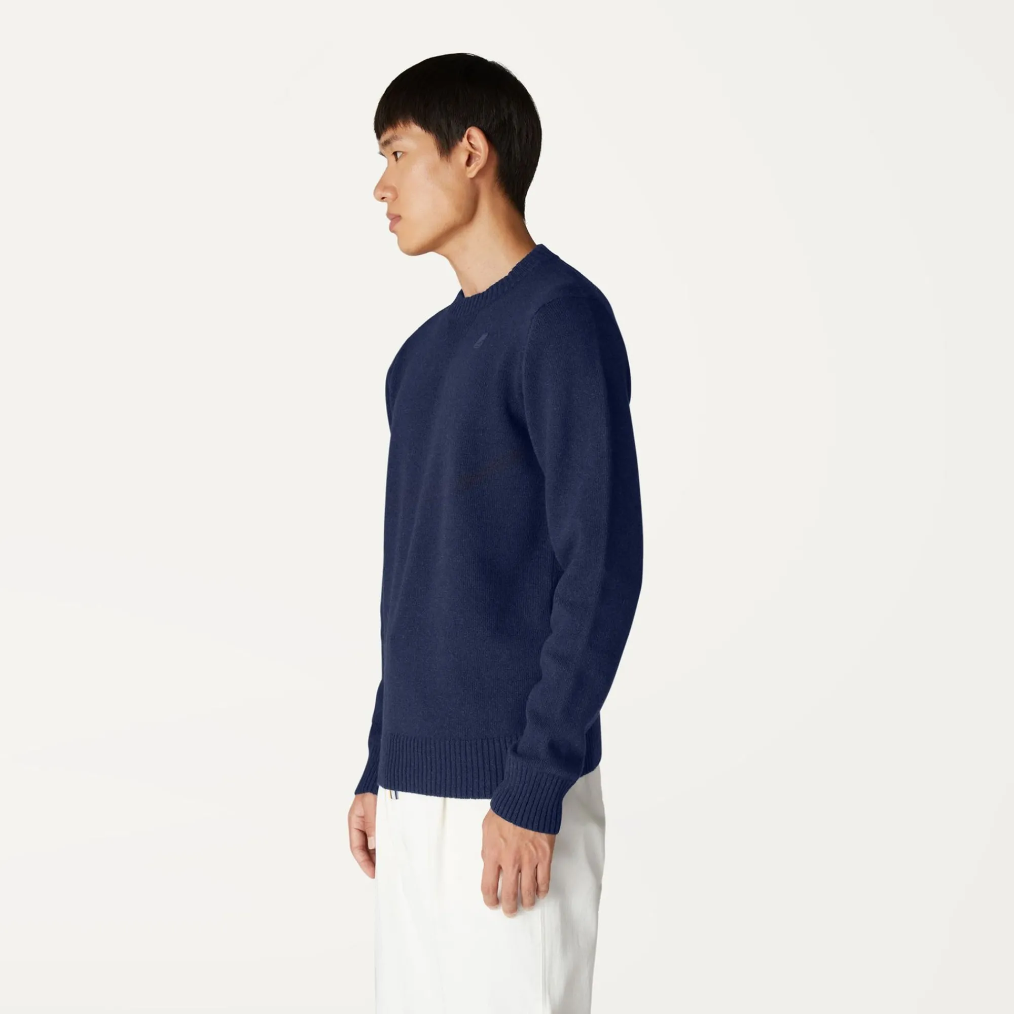 K-WAY Sebastien Lambswool - Knitwear - Pullover - Man - Blue Depth Best Sale