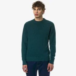 K-WAY Sebastien Lambswool - Knitwear - Pullover - Man - Green Petrol New