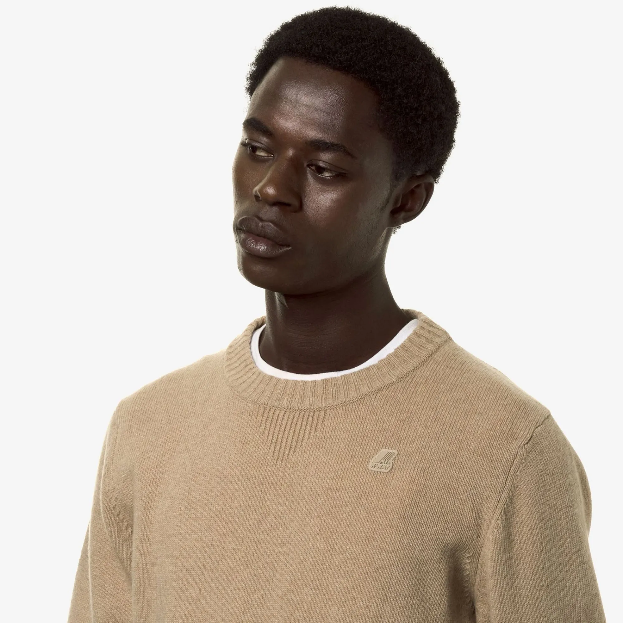 K-WAY Sebastien Lambswool - Knitwear - Pullover - Man - Brown Travertine Clearance