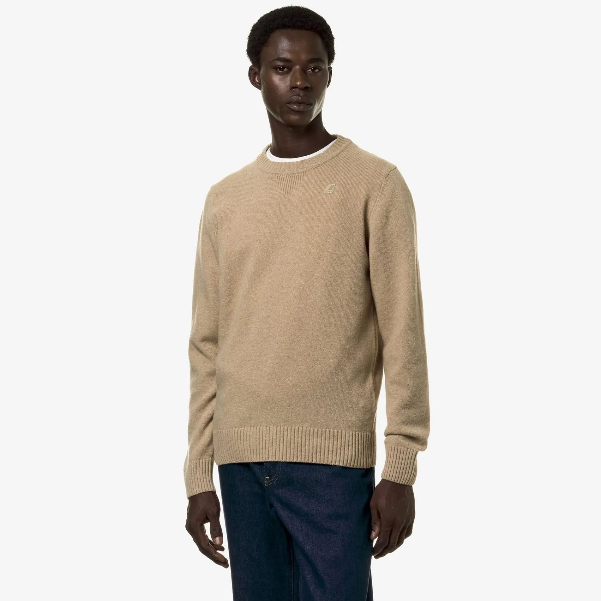 K-WAY Sebastien Lambswool - Knitwear - Pullover - Man - Brown Travertine Clearance