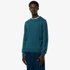 K-WAY Sebastien Merino - Knitwear - Pullover - Man - Green Teal Cheap