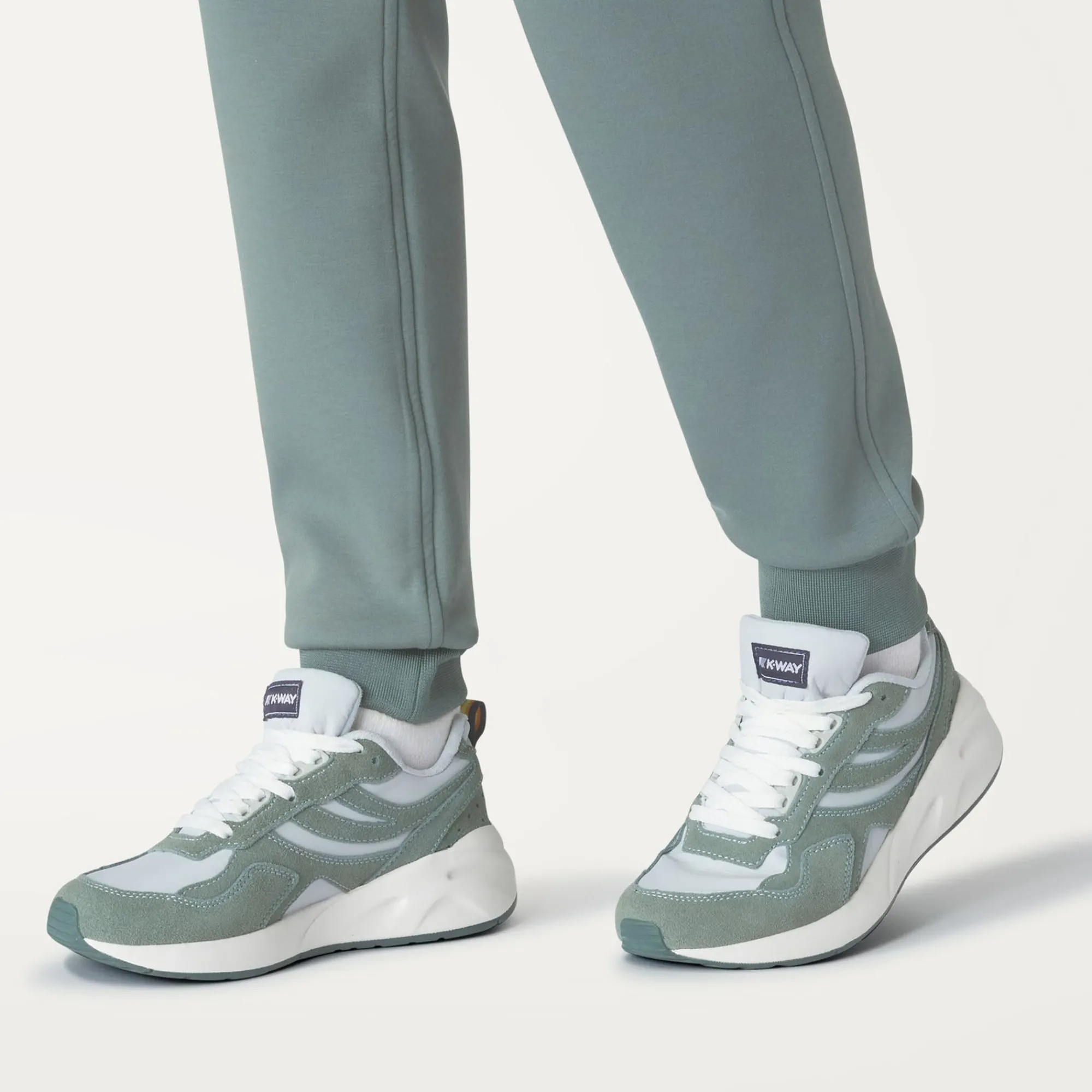 K-WAY Training 3.0 Laces - Sport Shoes - Low Cut - Unisex - Grey Lt-Green Laurel-White Outlet