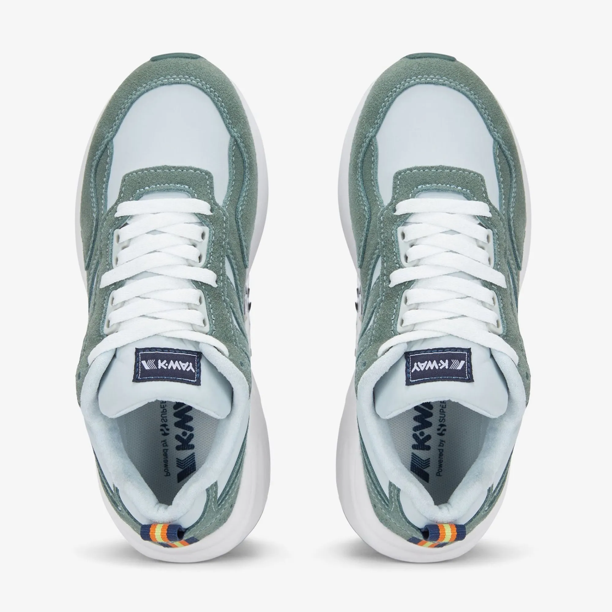 K-WAY Training 3.0 Laces - Sport Shoes - Low Cut - Unisex - Grey Lt-Green Laurel-White Outlet