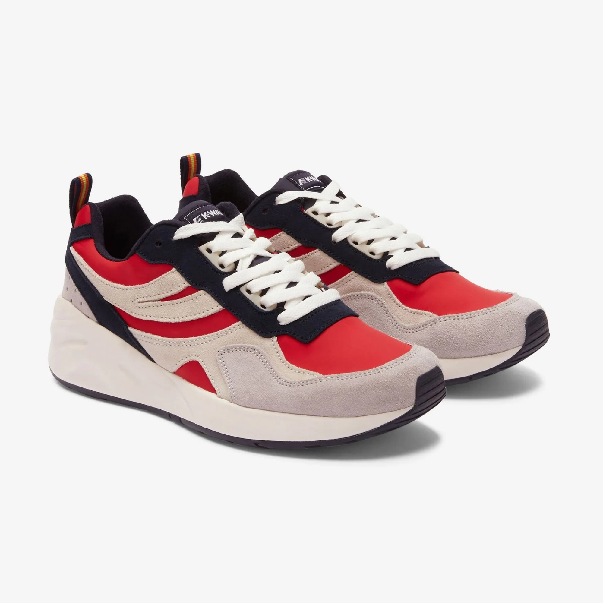 K-WAY Training 3.0 Laces - Sport Shoes - Low Cut - Unisex - Red-Lt Gray-White-Blu Navy Clearance