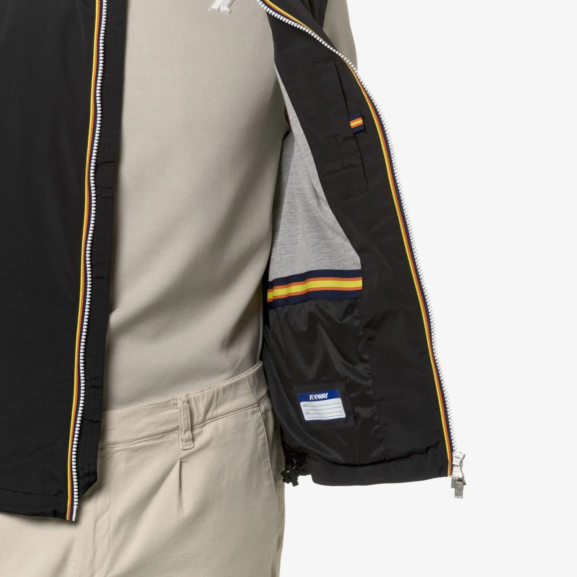 K-WAY Valen Stretch Nylon Jersey - Jackets - Short - Man - Black Pure Cheap