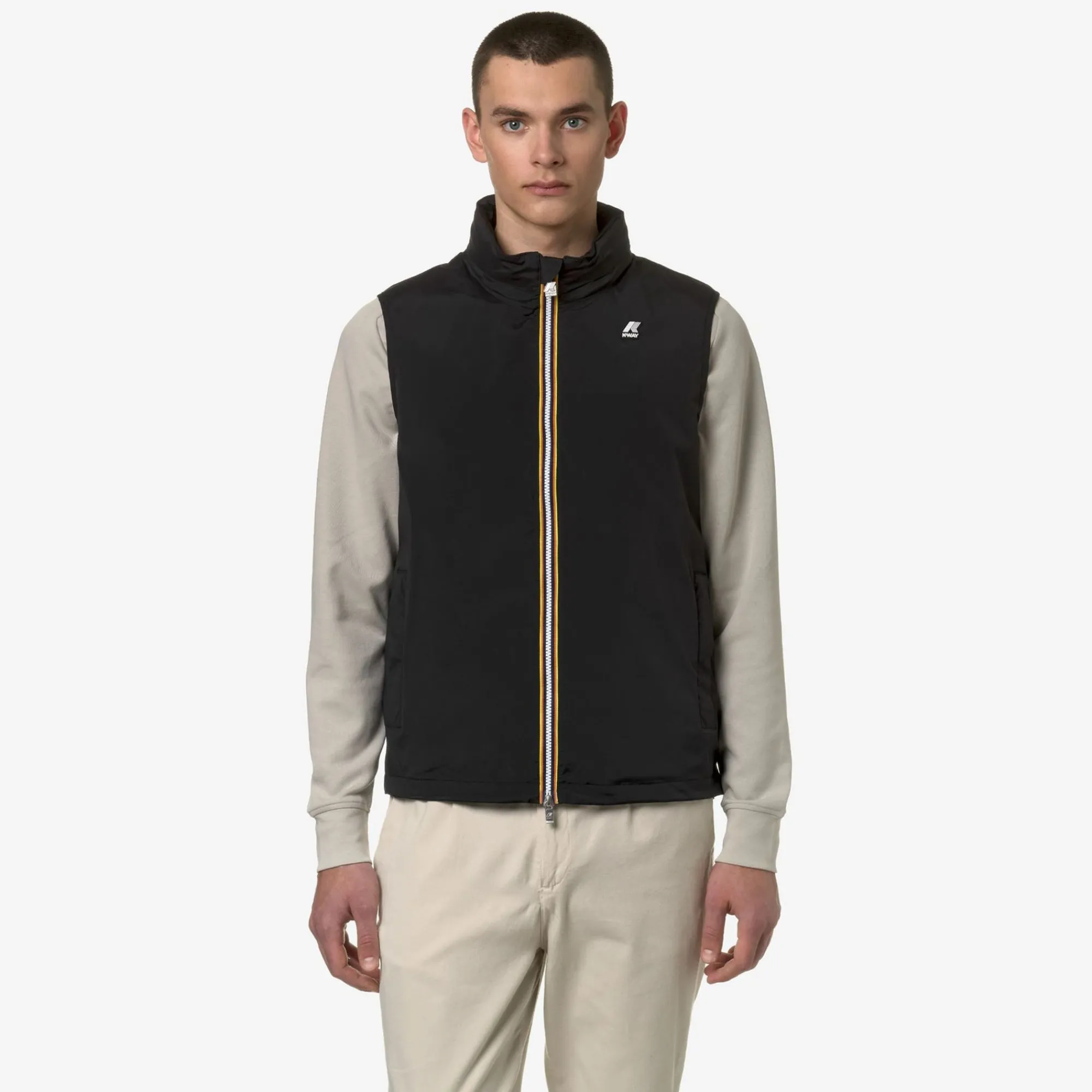 K-WAY Valen Stretch Nylon Jersey - Jackets - Short - Man - Black Pure Cheap