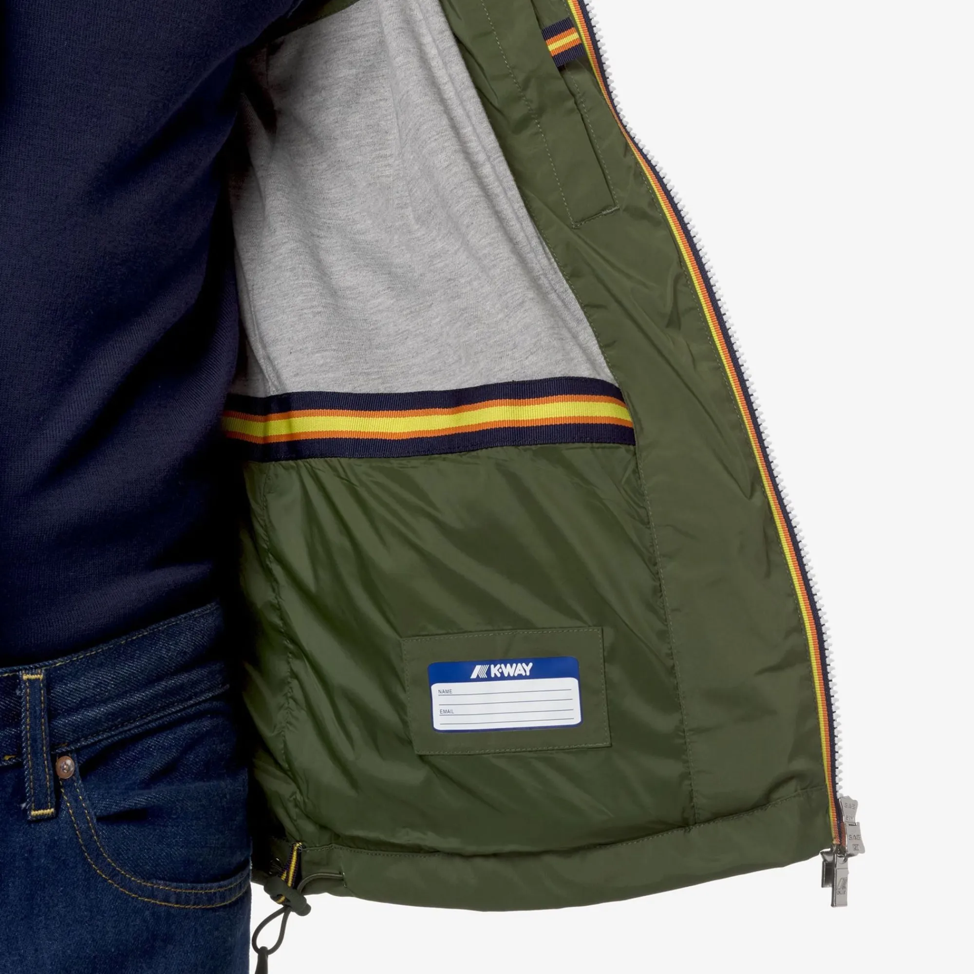 K-WAY Valen Stretch Nylon Jersey - Jackets - Short - Man - Green Cypress Clearance