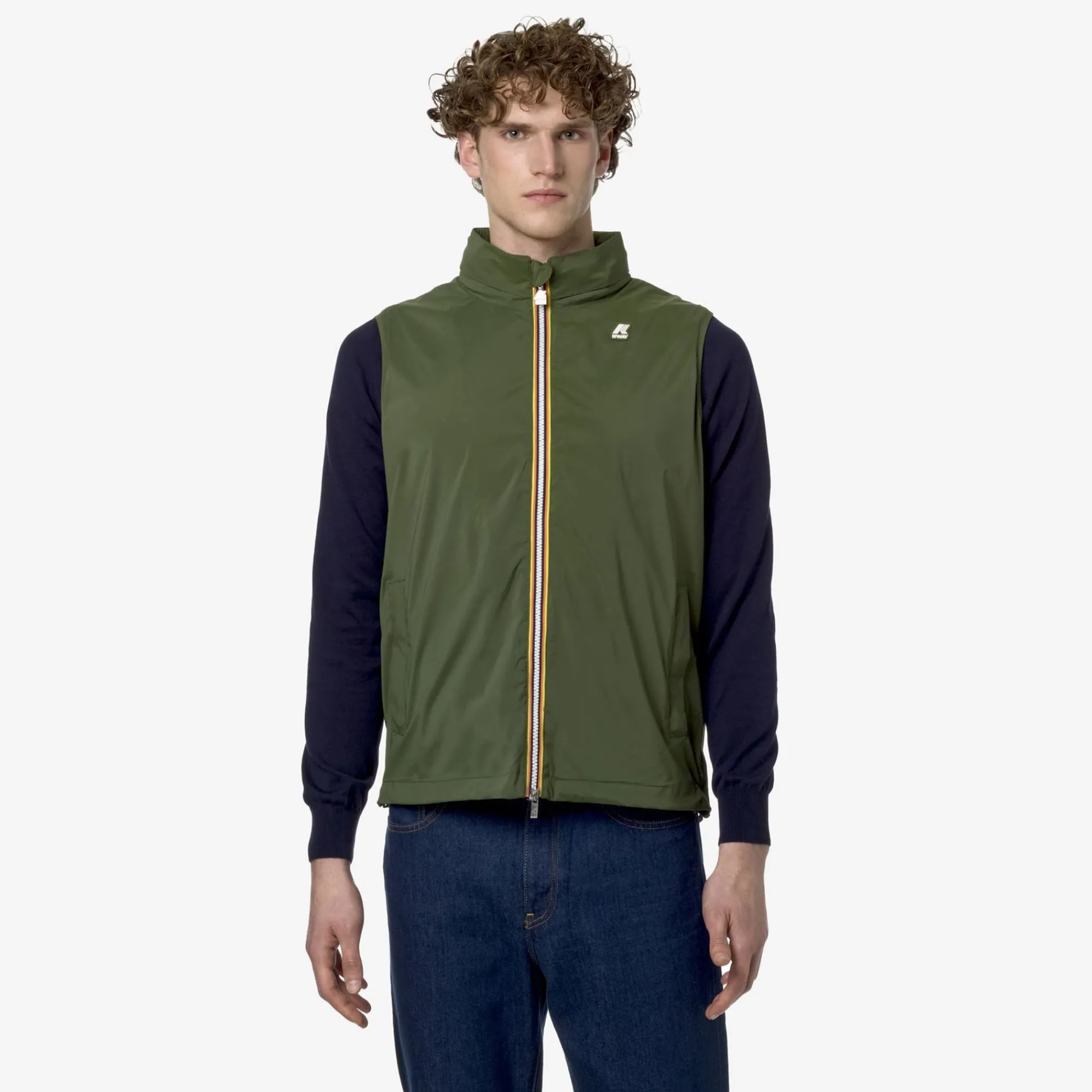 K-WAY Valen Stretch Nylon Jersey - Jackets - Short - Man - Green Cypress Clearance
