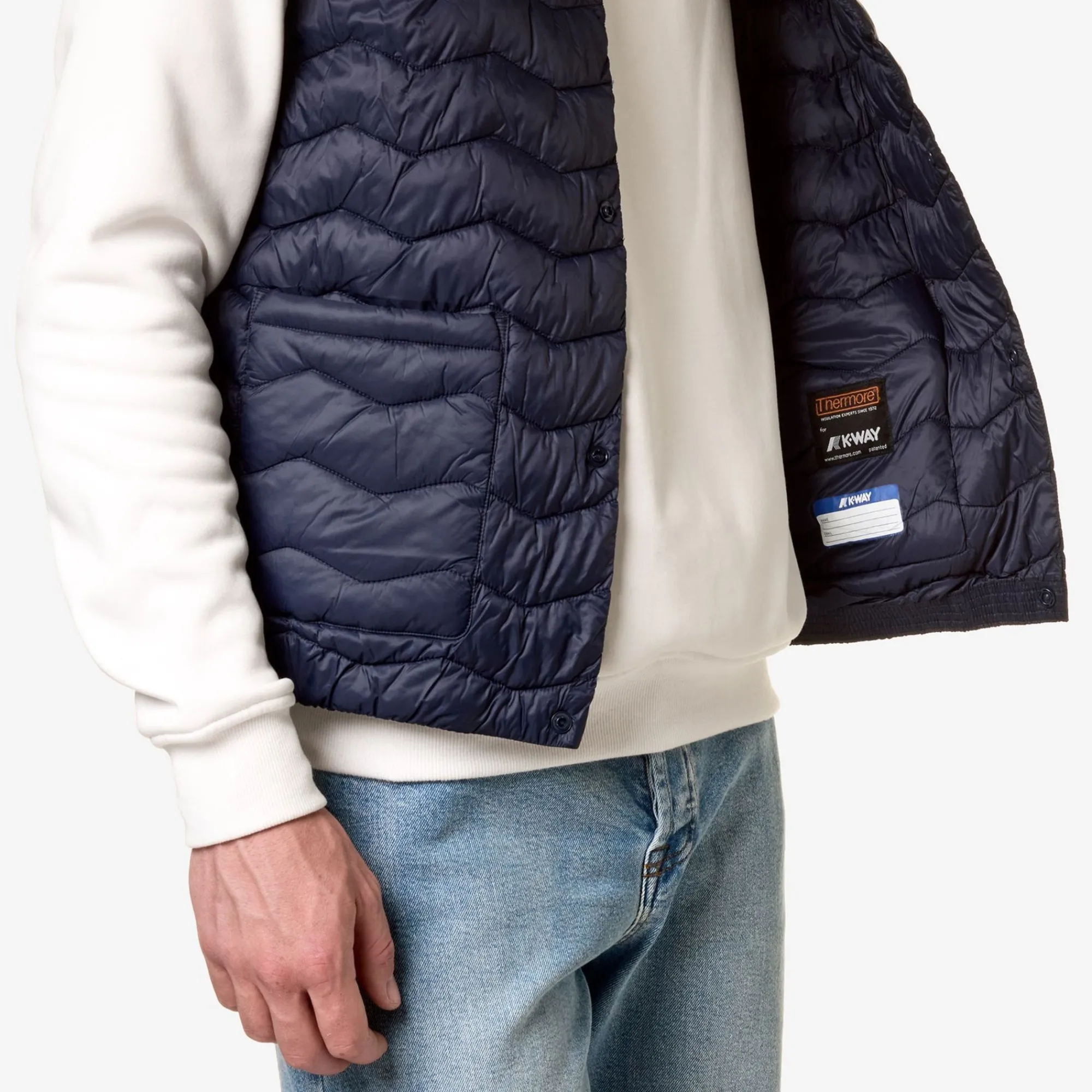 K-WAY Valty Quilted Warm - Jackets - Vest - Man - Blue Depth Best Sale
