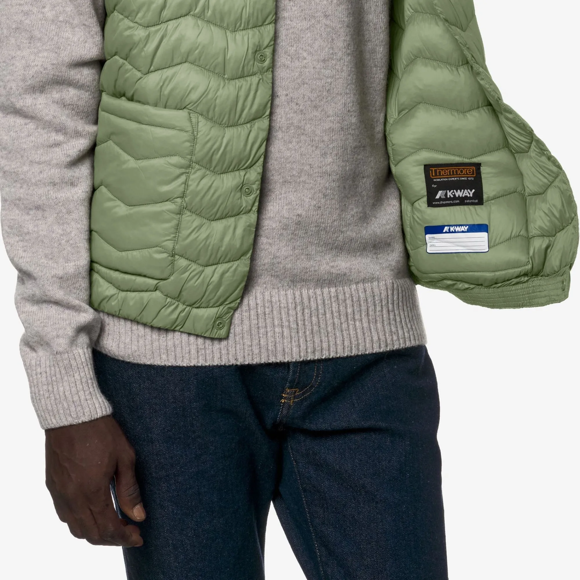 K-WAY Valty Quilted Warm - Jackets - Vest - Man - Green Sage Discount