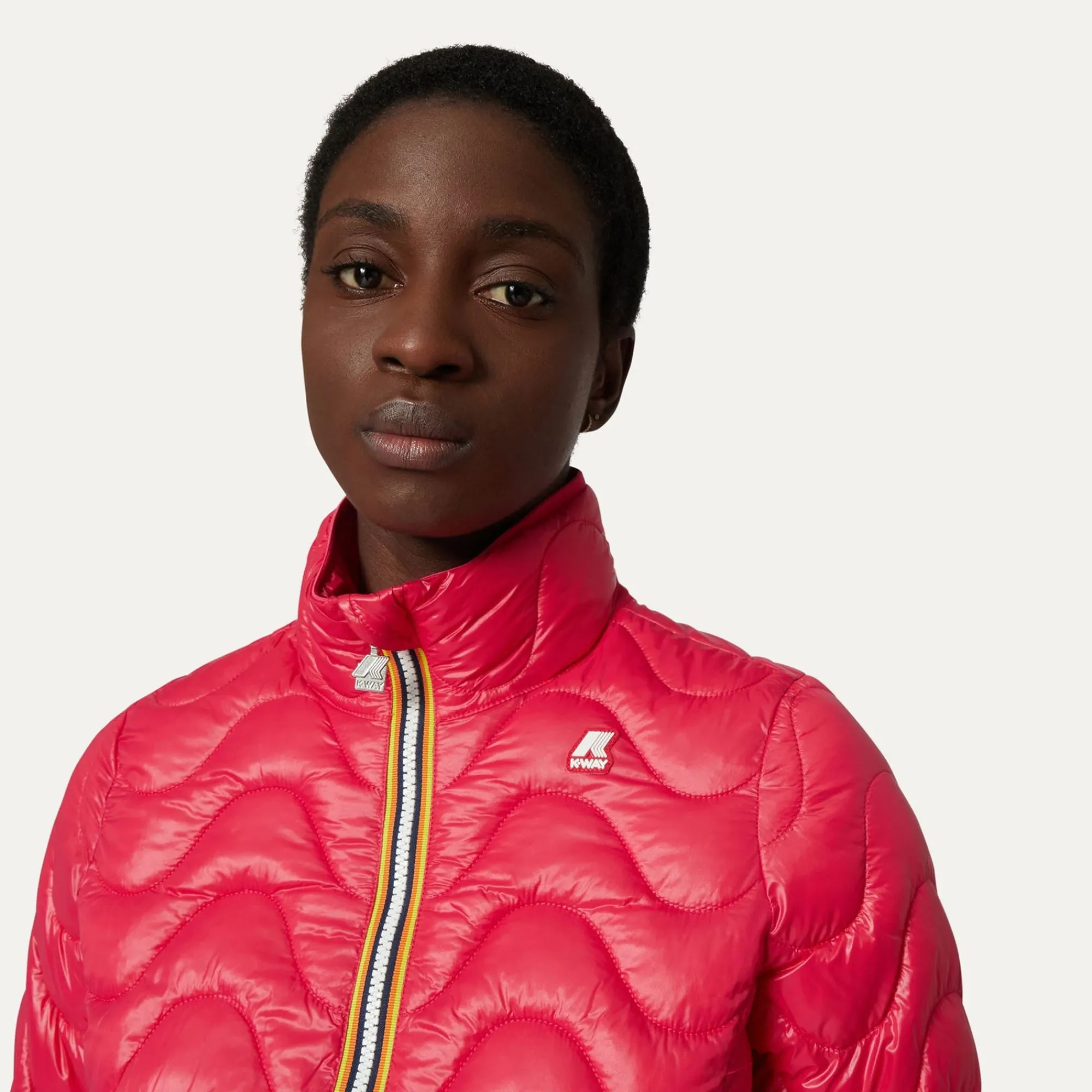 K-WAY Violette Quilted Warm - Jackets - Short - Woman - Red Berry Clearance